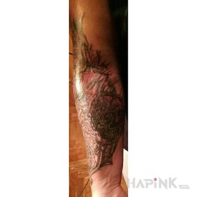 Tattoo 2bkk on the forearm motif: skulls