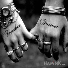 Tattoo Together - Forever on the hand motif: Love