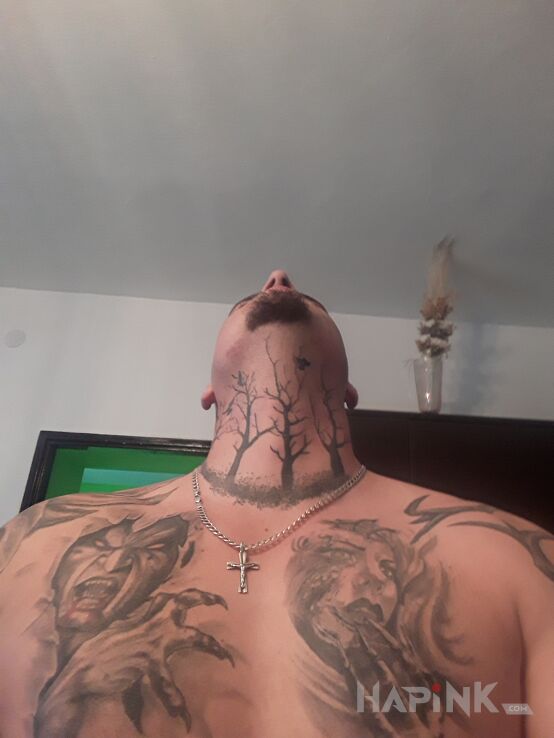 Tattoo Drzewa i demon in demons motif and realistic style on the chest