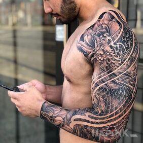 Tattoo Aquaman on the upper arm motif: sleeves style: japanese / irezumi