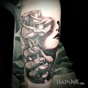 Tattoo Rozy flower..... on the forearm motif: flowers style: realistic
