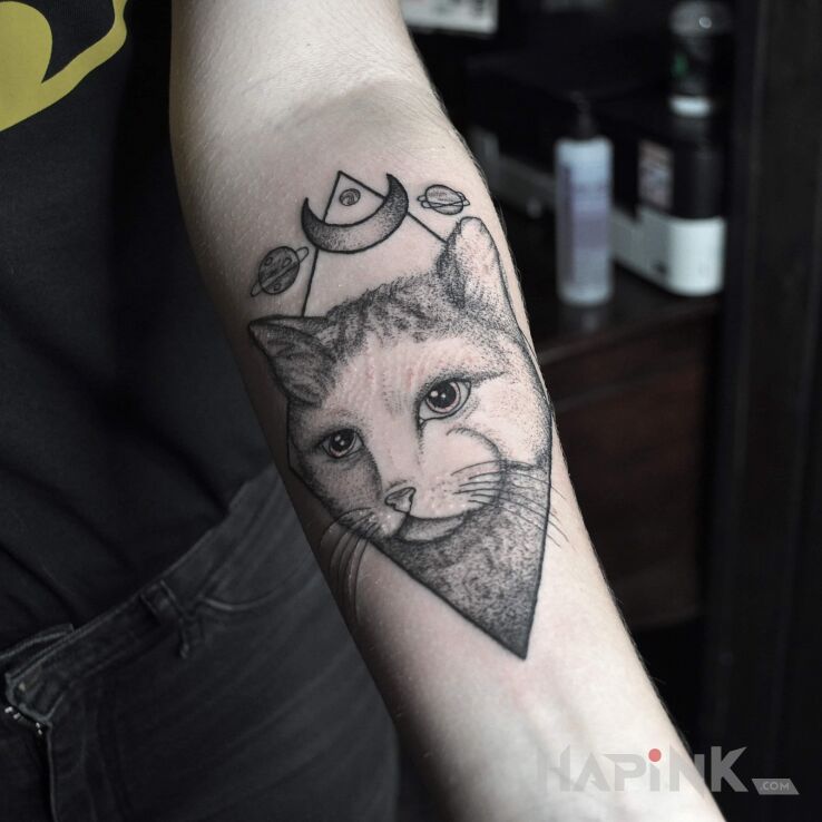Tattoo Marzenka ?? in animals motif and graphic / illustrative style on the forearm