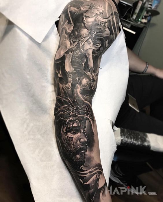 Tattoo Pasja in 3D motif and realistic style on the forearm
