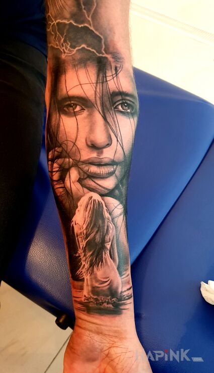 Tattoo Miki1987 in characters motif and realistic style on the forearm