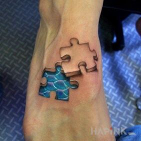 Tattoo Shells on the foot motif: 3D