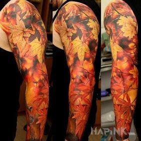 Tattoo Leaf sleeve on the forearm motif: other