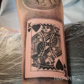 Tattoo King of hearts on the forearm motif: other