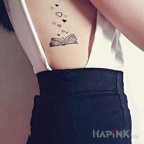 Tattoo Book on the ribs motif: objects style: graphic / illustrative