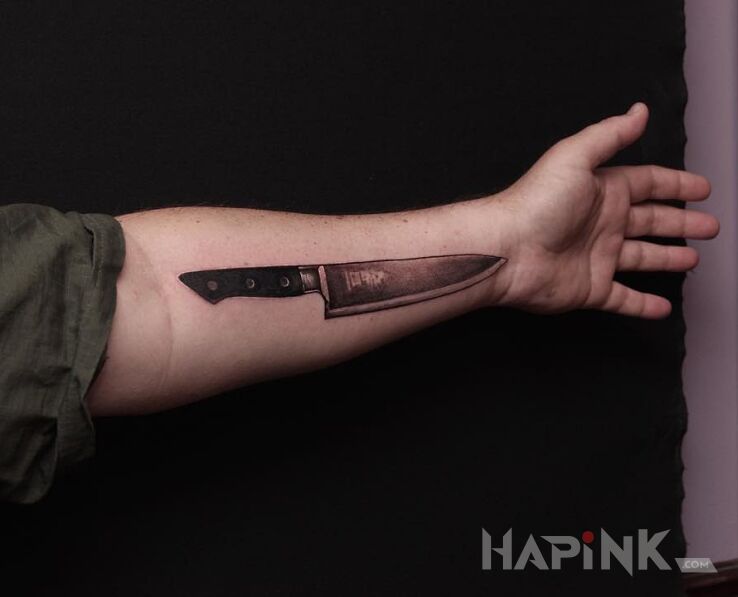 Tattoo Nóż kuchenny in other motif on the forearm