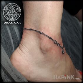Tattoo Ankle bracelet near the ankle motif: 3D style: realistic