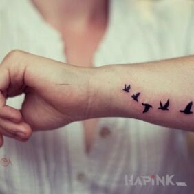Tattoo Birds on the forearm motif: animals