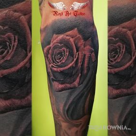 Tatuaż Róża na przedramieniu motyw: 3D styl: realistyczne