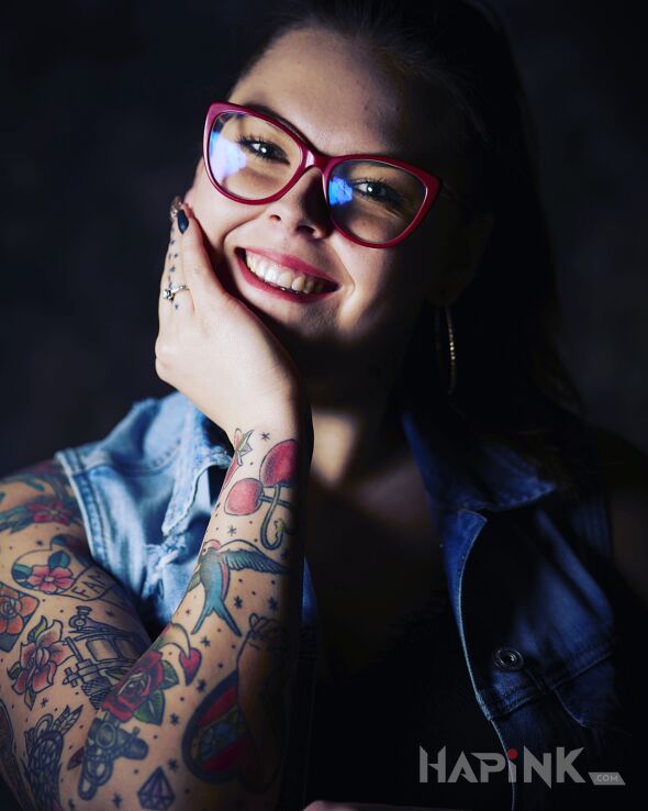 Tattoo Old school in colorful motif and oldschool style on the upper arm