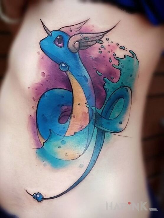 Tattoo Pokemon in other motif on the ribs