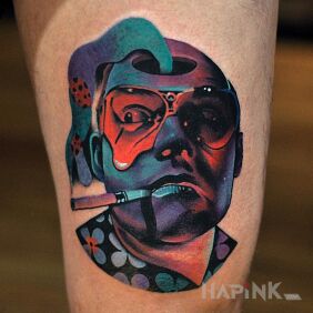 Tattoo Las Vegas Parano on the leg motif: characters
