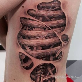 Tatuaż Pod skórą na żebrach motyw: 3D styl: realistyczne