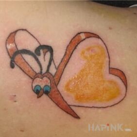Tattoo Butterfly on the shoulder blades motif: animals