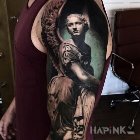 Tattoo Angel tattoo on the upper arm motif: 3D