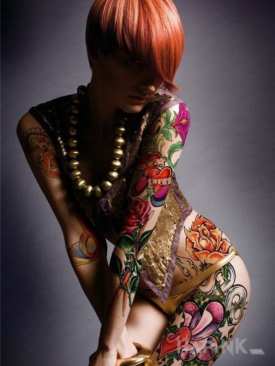 Tattoo Zielona ruda :) in sexy motif on the forearm