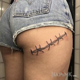 Tattoo Barbed wire on the buttocks motif: other style: realistic