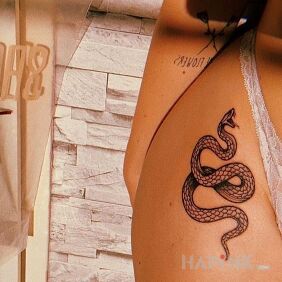 Tattoo Snake on the leg motif: animals style: graphic / illustrative