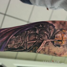 Tattoo Warrior on the forearm motif: characters