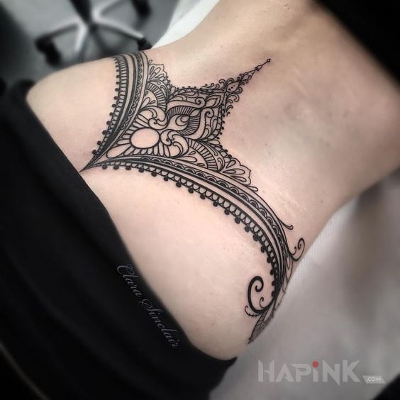 Tattoo Ornamenty in ornaments motif and graphic / illustrative style on the back