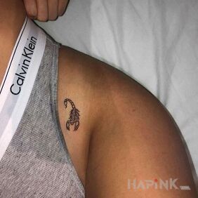 Tattoo Tiny scorpion intimate motif: animals style: minimalistic