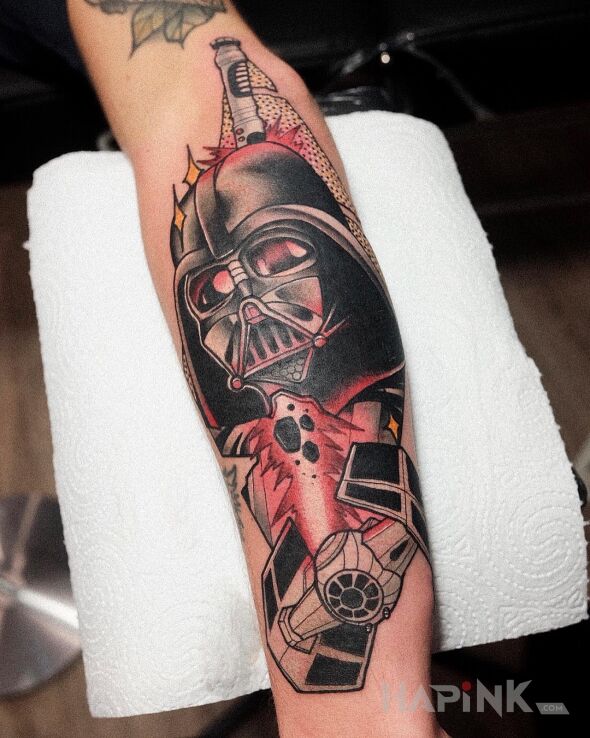 Tattoo Vader / Star Wars / Neotraditional in colorful motif and neo-traditional style On the arm