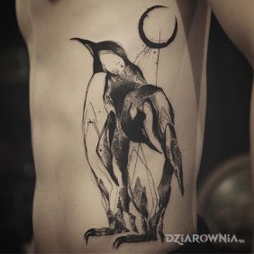 Tatuaż Pingwiny na żebrach motyw: zwierzęta