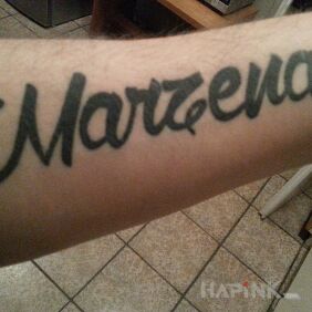 Tattoo 1-go Maja 8a tel 534215004 www.facebook.com/studioshadowzone on the wrist motif: lettering