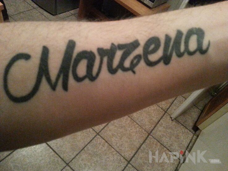 Tattoo 1-go Maja 8a  tel 534215004 www.facebook.com/studioshadowzone in lettering motif on the wrist