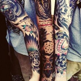 Tattoo Three sleeves on the forearm motif: sleeves