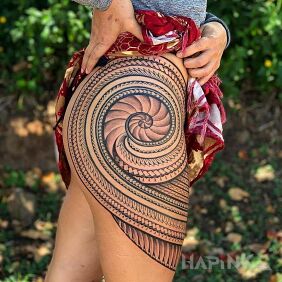Tattoo Polynesian buttock on the buttocks motif: other style: Polynesian