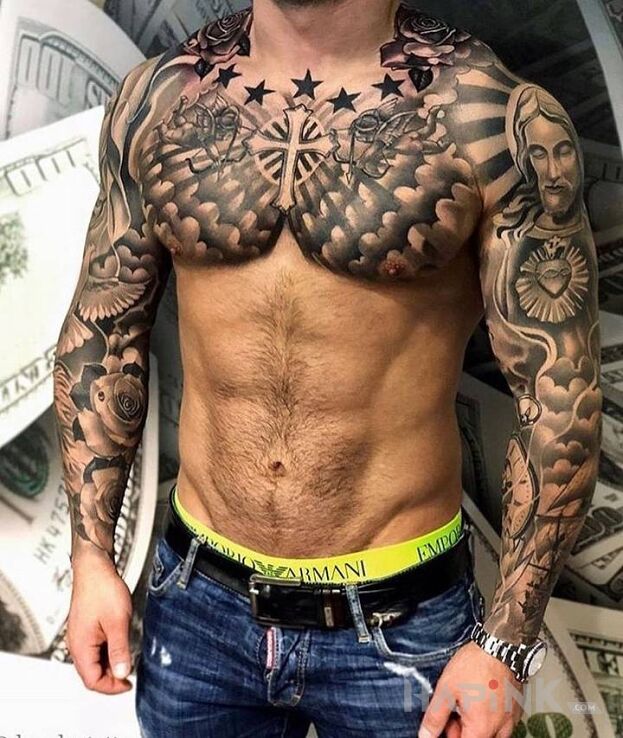 Tattoo Dwa rękawy in flowers motif and graphic / illustrative style on the forearm
