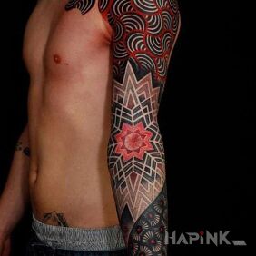 Tattoo Sleeve of various figures on the forearm motif: sleeves