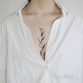 Tattoo Twig on the chest motif: other style: graphic / illustrative