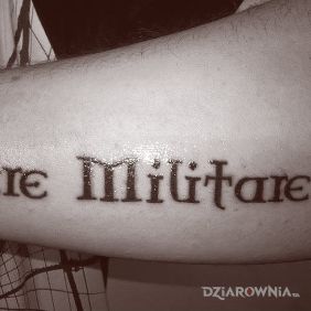 Tatuaż Vivere militare est na przedramieniu motyw: napisy