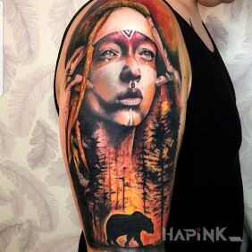 Tattoo Continuation of the sleeve :) on the upper arm motif: faces style: realistic