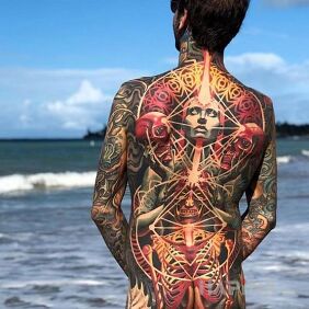 Tattoo A higher state of consciousness on the upper arm motif: skulls style: realistic
