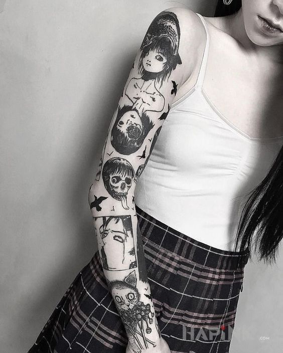 Tattoo Nietuzinkowy rekaw in sleeves motif and graphic / illustrative style on the upper arm