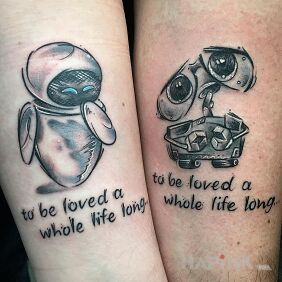 Tattoo Wall-E on the forearm motif: characters style: graphic / illustrative