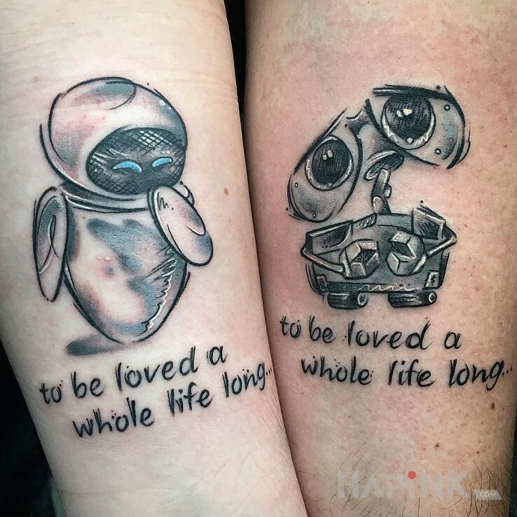Tattoo Wall-E in characters motif and graphic / illustrative style on the forearm
