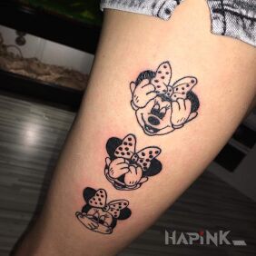 Tattoo Minnie Mouse on the leg motif: characters style: cartoon / comic book