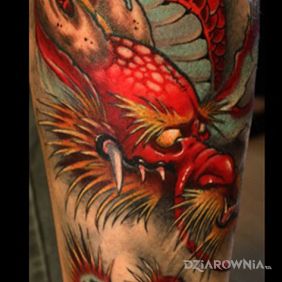 Tatuaż Smok na przedramieniu motyw: smoki styl: japońskie / irezumi