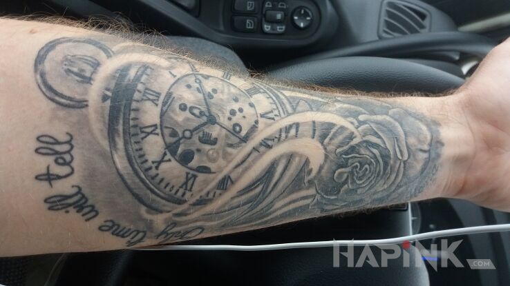 Tattoo Only Time well tell in other motif on the forearm
