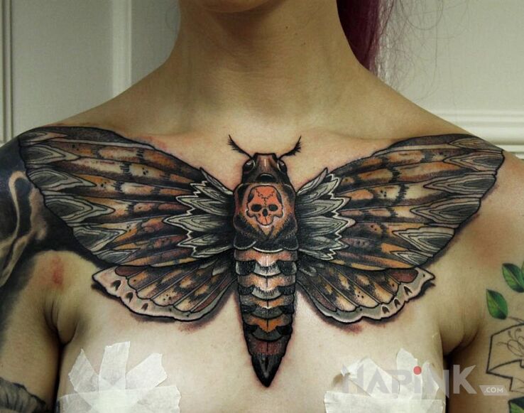 Tattoo Cykada in animals motif on the chest