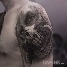 Tattoo Mad max on the upper arm motif: characters