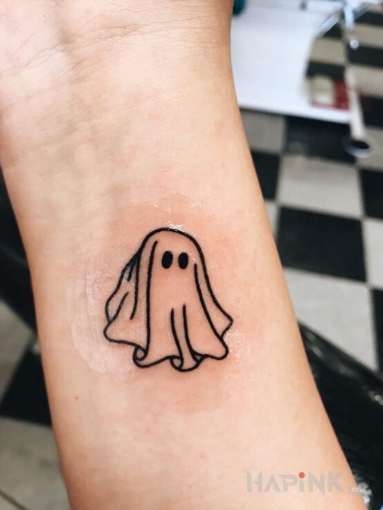 Tattoo Duszek :) in other motif and contour / linework style on the wrist