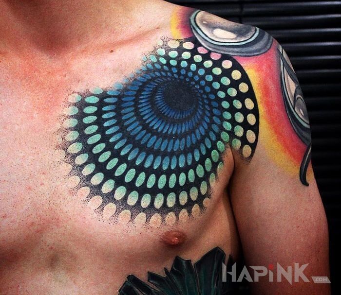 Tattoo Wir 3D in 3D motif on the chest